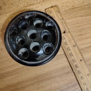 Black Glass Vintage Flower Frog/ 30 S 40 S/ Arrangement Or Display/ See Info